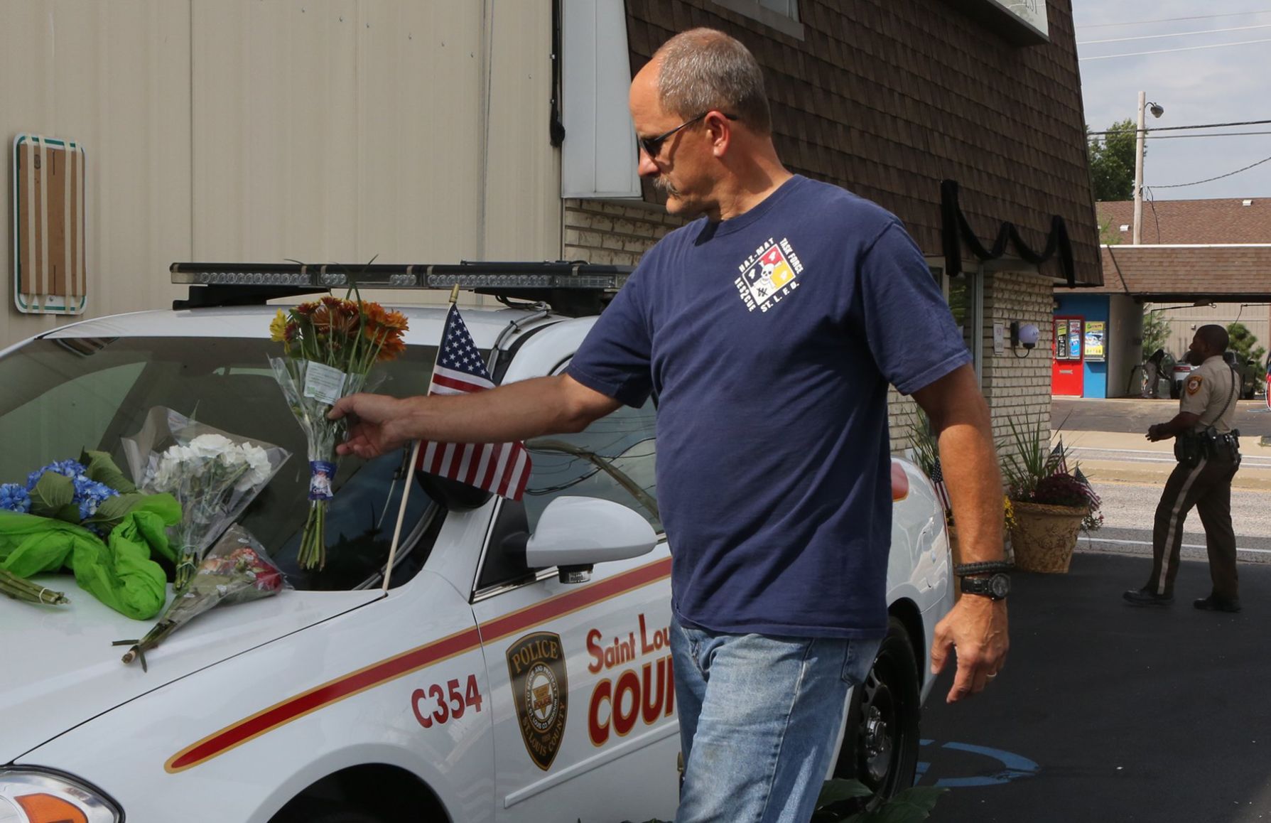 Memorial set up for slain county officer